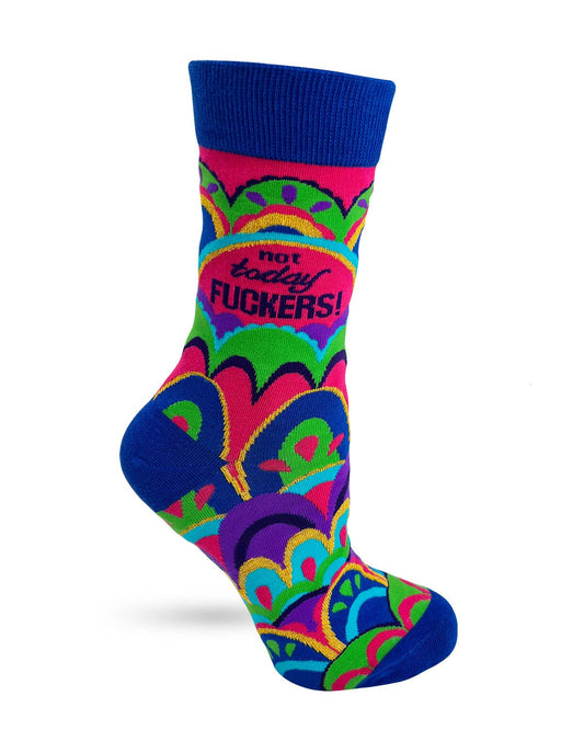Not Today F*ckers Women's Novelty Crew Socks