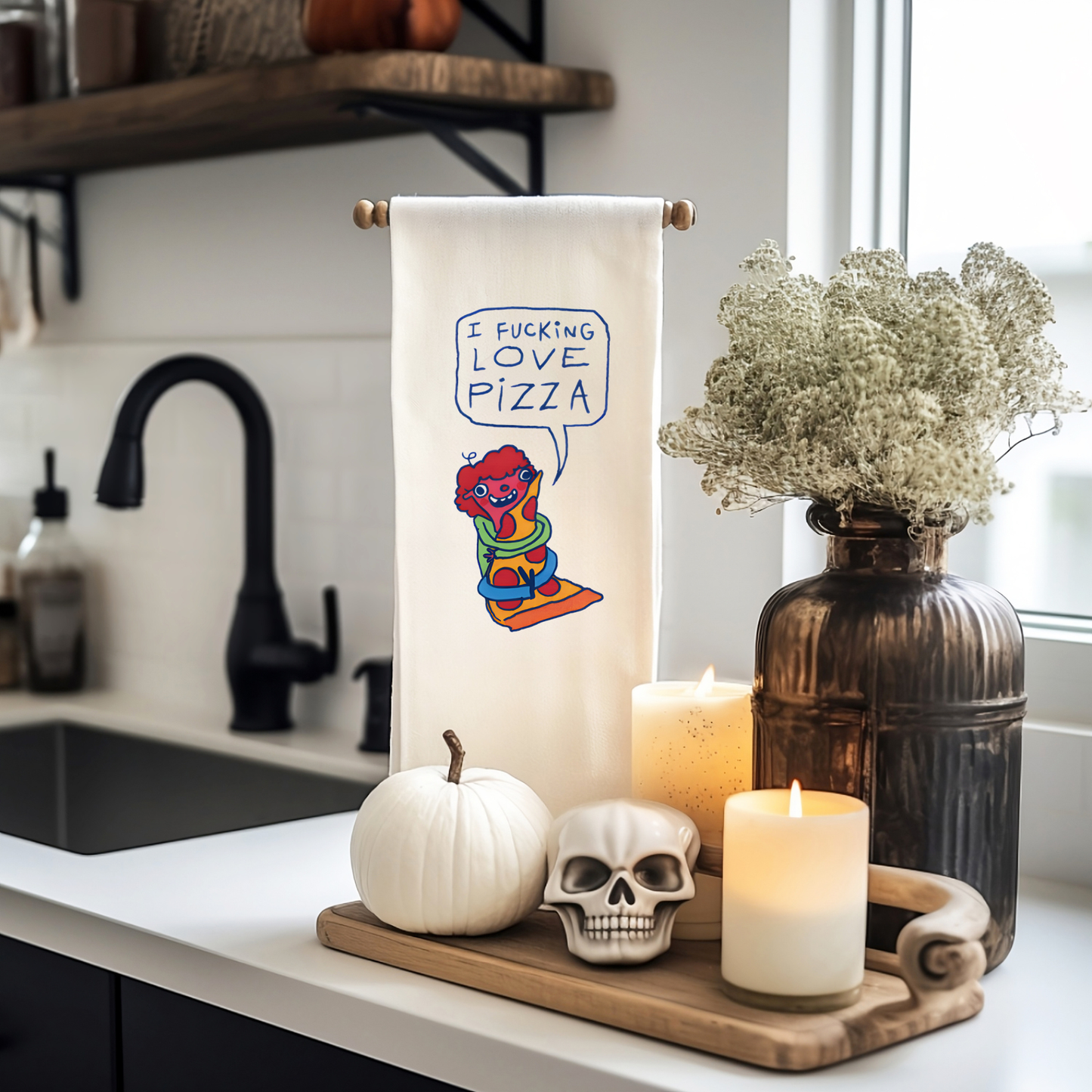 I Fu*king Love Pizza Dish towel