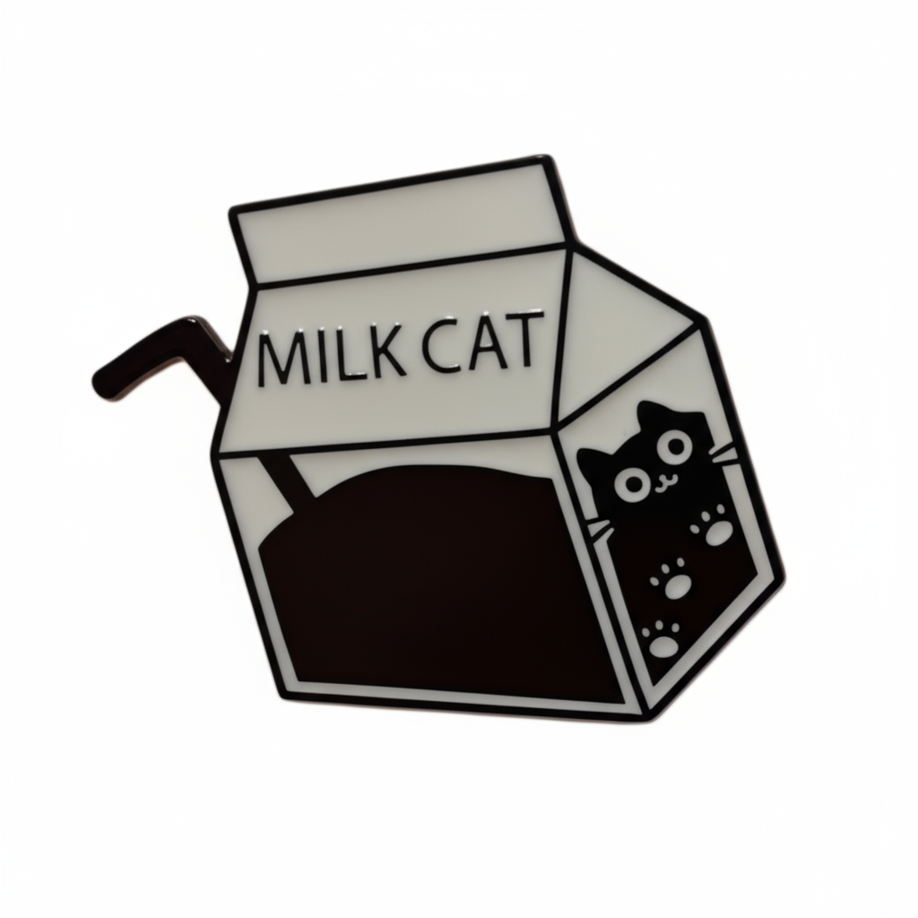Funny Cat Pin - Cat Milk Carton Bag Pin - Handsome Sam's