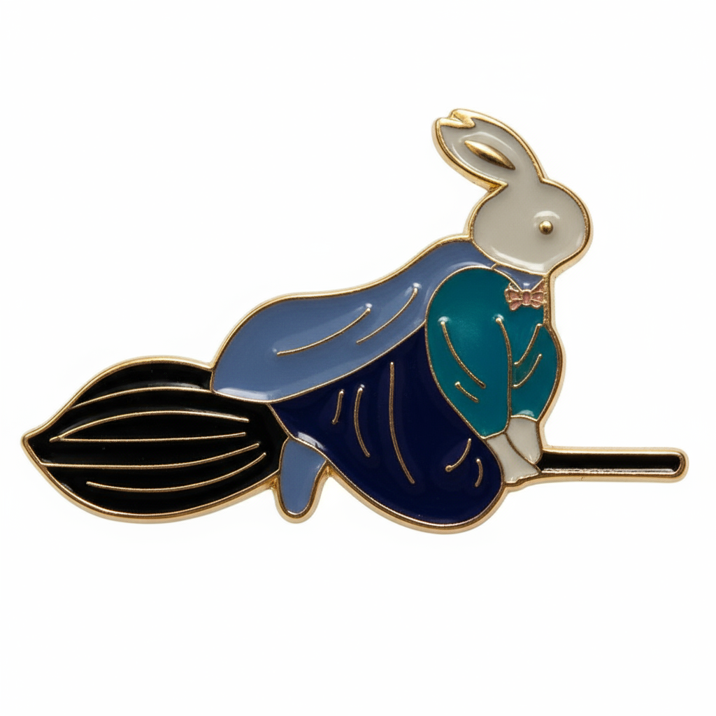 Rabbit Broom Bag Pin - Handsome Sam's