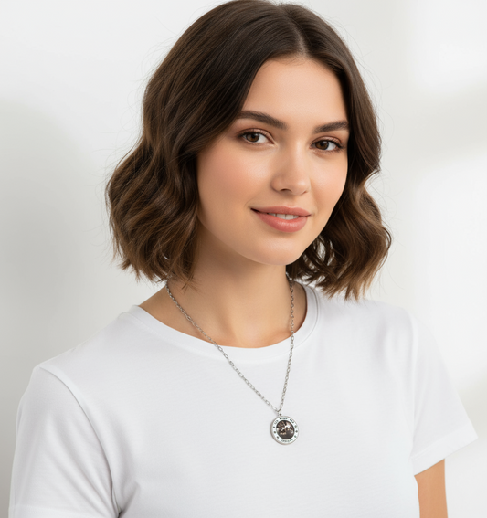 Black Cat Society Statement Charm Necklace