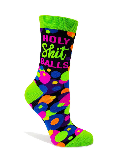 Funny Holy Sh*t Balls Ladies' Novelty Crew Socks