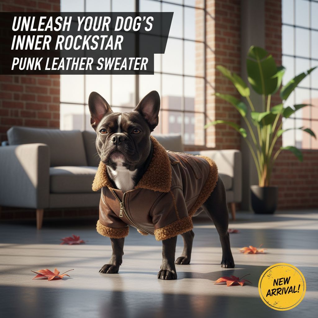 Punk Leather Sweater Dog Autumn And Winter Clothes
