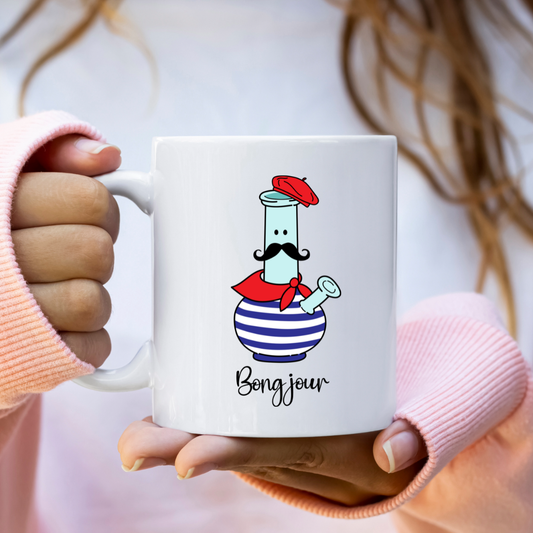 Bonjour, Funny Ceramic Mug - Dishwasher Safe