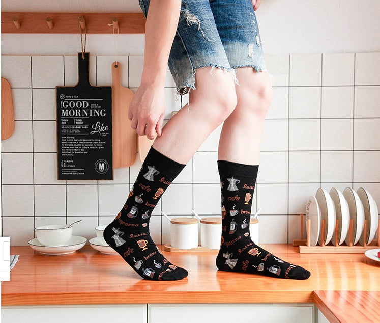 Medium tube skateboard couple socks