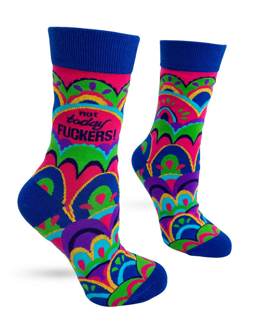 Not Today F*ckers Women's Novelty Crew Socks