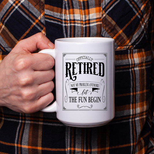 "Officially Retired" Gift Mug Ceramic Coffee Mug