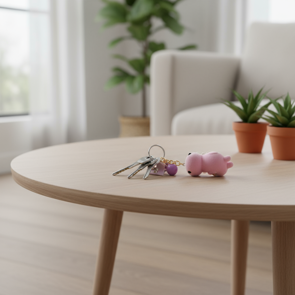 Cute Dinosaur Keychain Set  on Gold Tone Keyring - Handsome Sam's