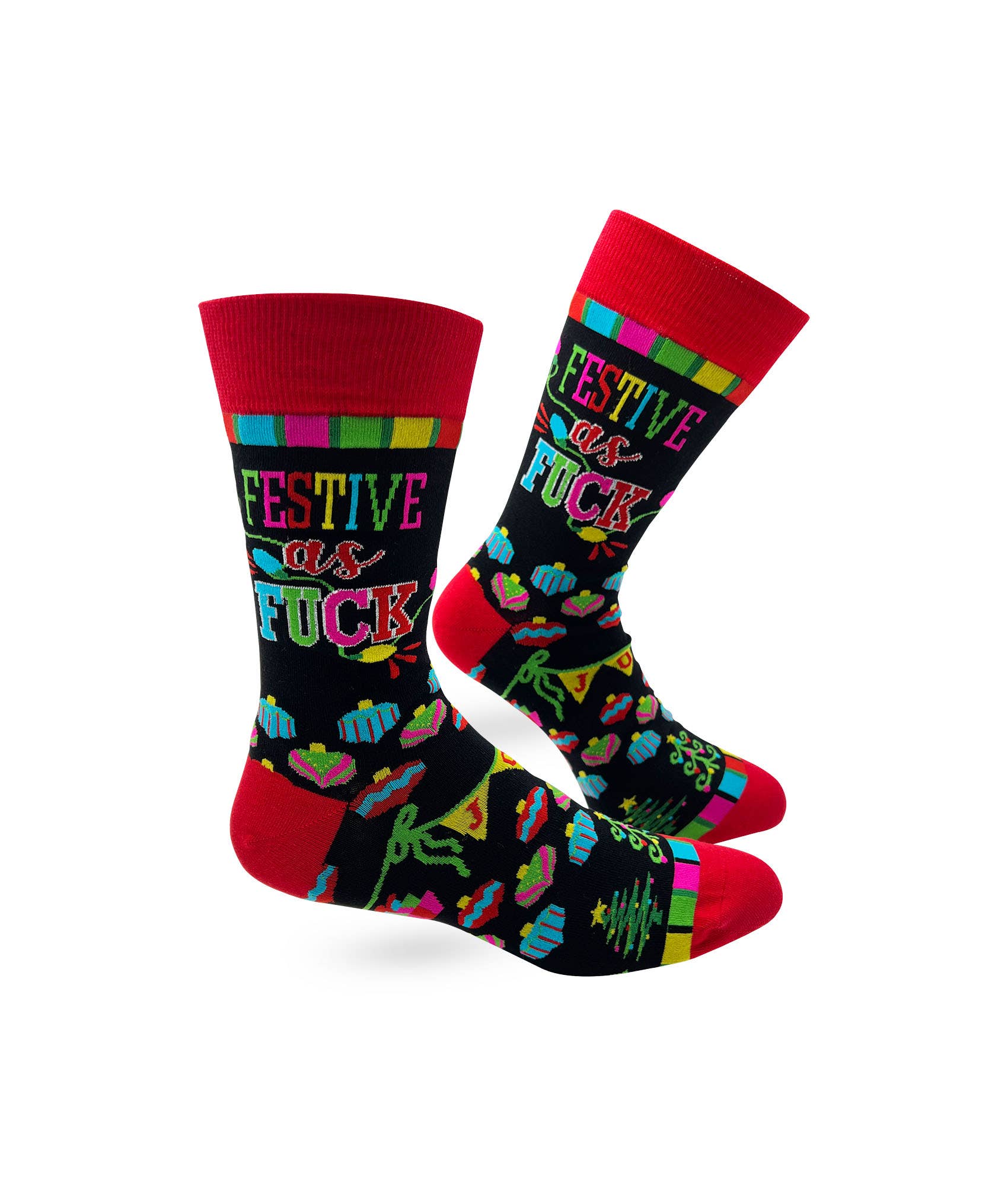 Festive as F*ck Funny Christmas Men's Novelty Crew Socks