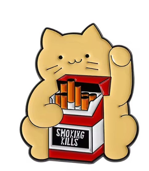 Funny Cig Pack Sarcastic Cats Lapel Purse Pins - Set of 3 - Handsome Sam's