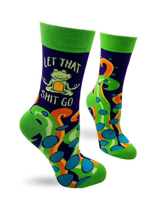 Let That Sh*t Go Funny Ladies' Novelty Crew Socks