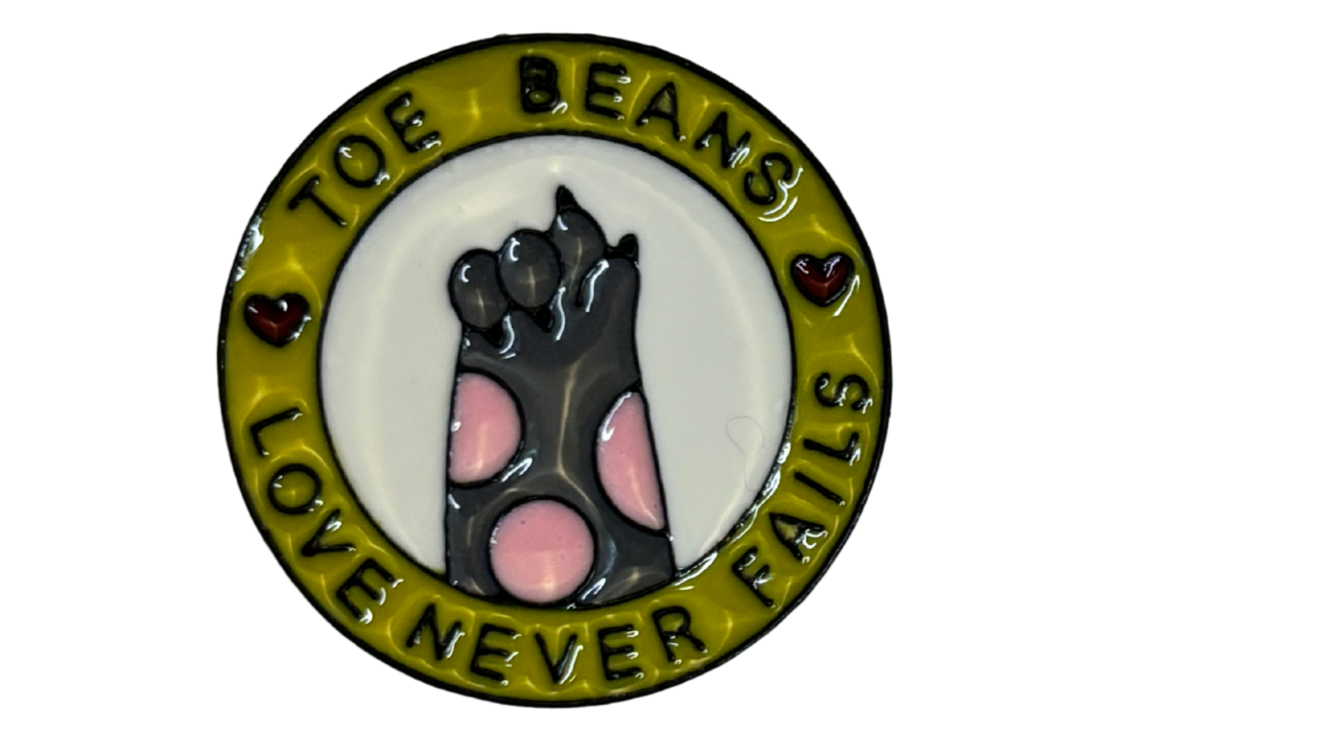 Set of 3 Cute Enamel Lapel Pins – Cat, “Be a Nice Human,” and Toe Beans Designs