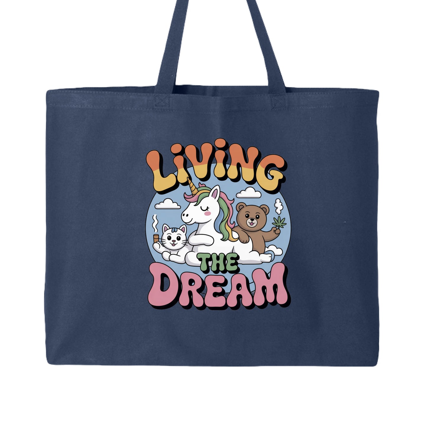 Unicorn Weed Pink Cotton Canvas Tote bag - Handsome Sam's