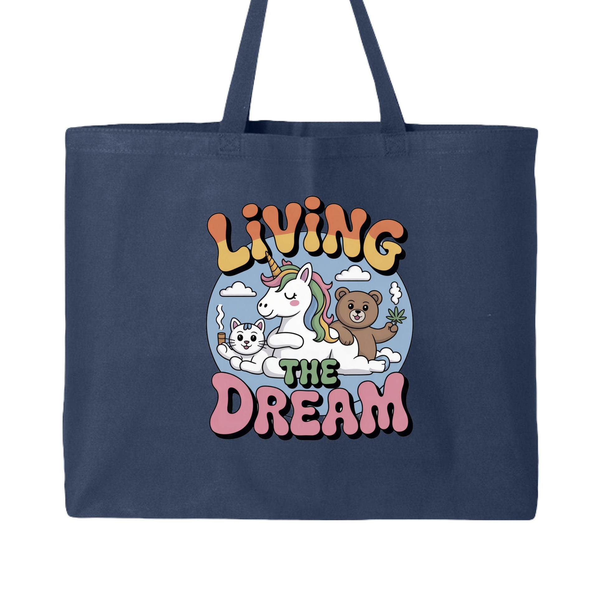Unicorn Weed Pink Cotton Canvas Tote bag - Handsome Sam's