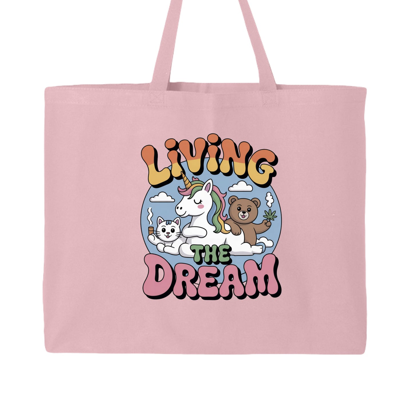 Unicorn Weed Pink Cotton Canvas Tote bag - Handsome Sam's
