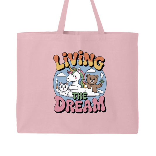 Unicorn Weed Pink Cotton Canvas Tote bag - Handsome Sam's