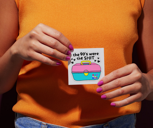 The 90's were the sh*t clear back sticker