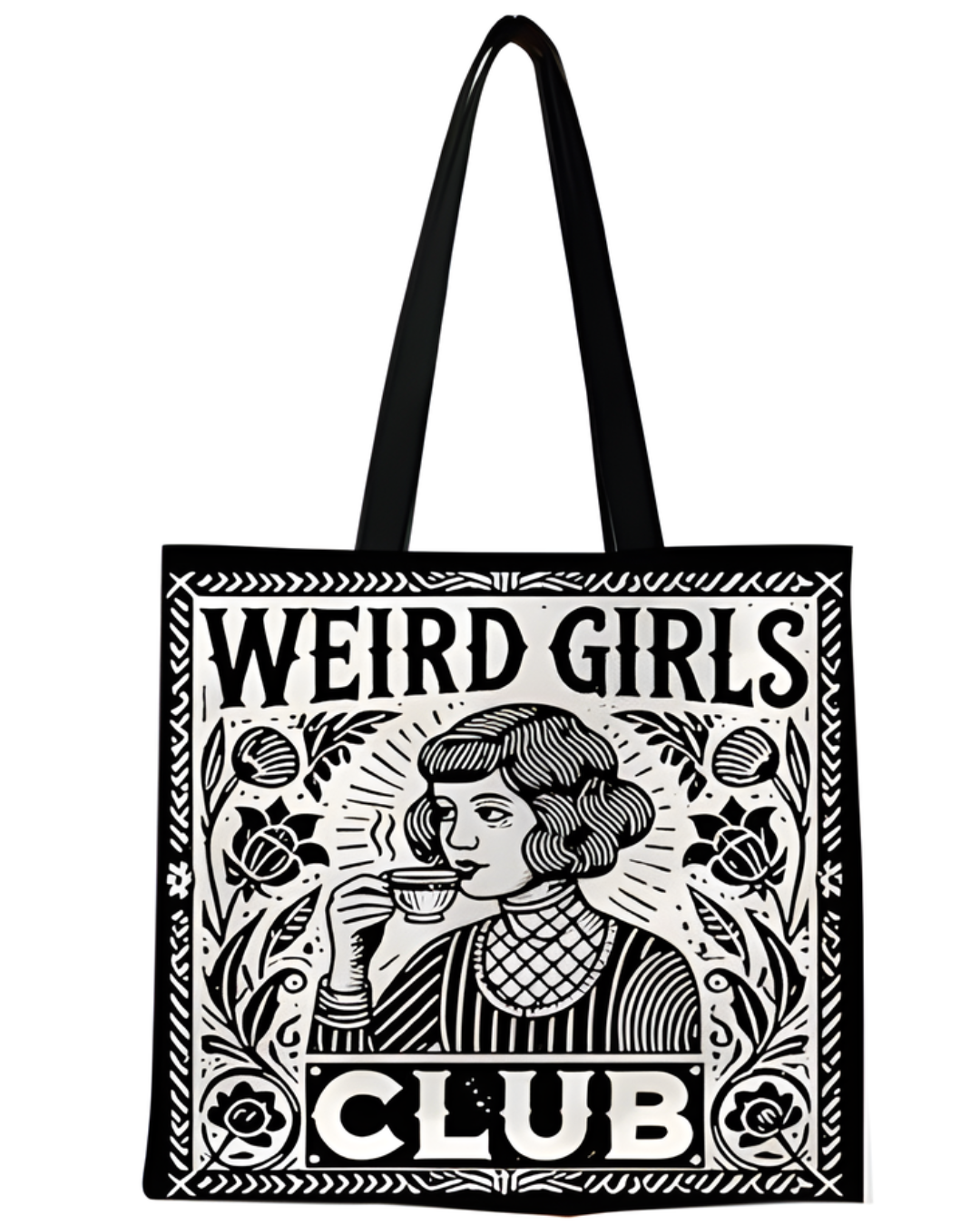 Weird Girls Club Tote Bag, Shoulder Bag Gift For Her - Reusable Grocery or Book Bag - Handsome Sam's