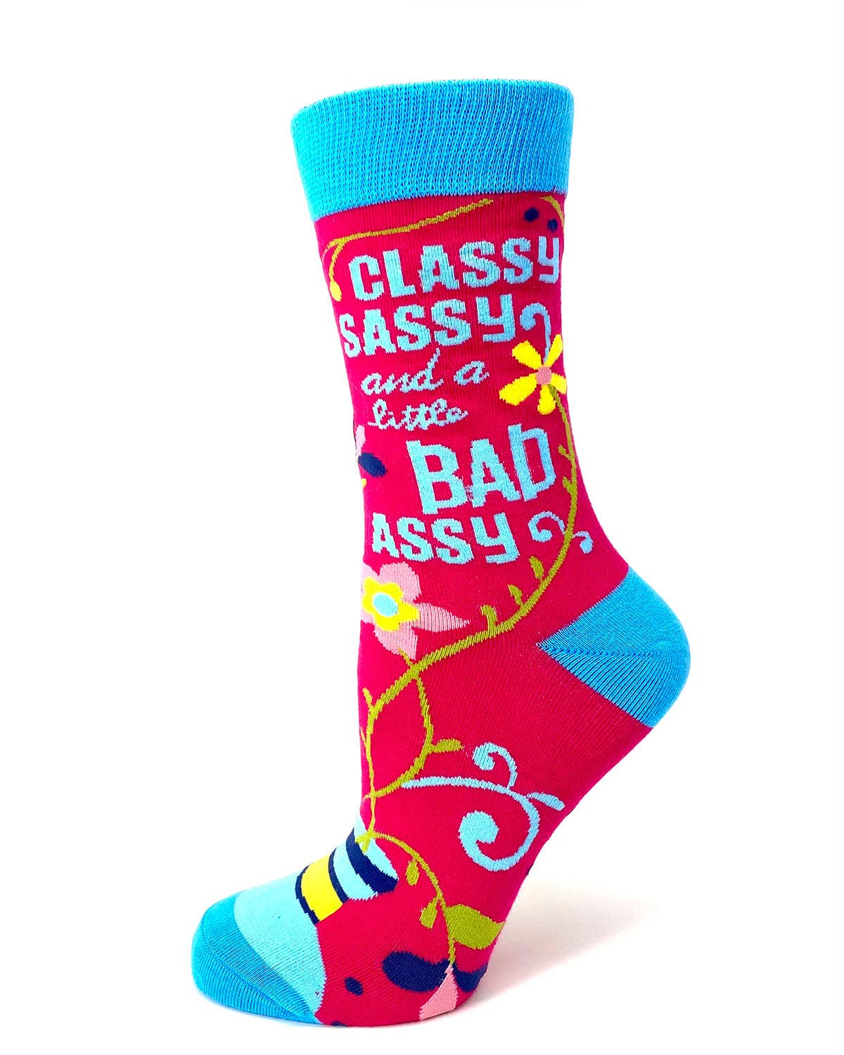 Funny Socks Classy Sassy and Bad Assy Women's Novelty Crew Socks