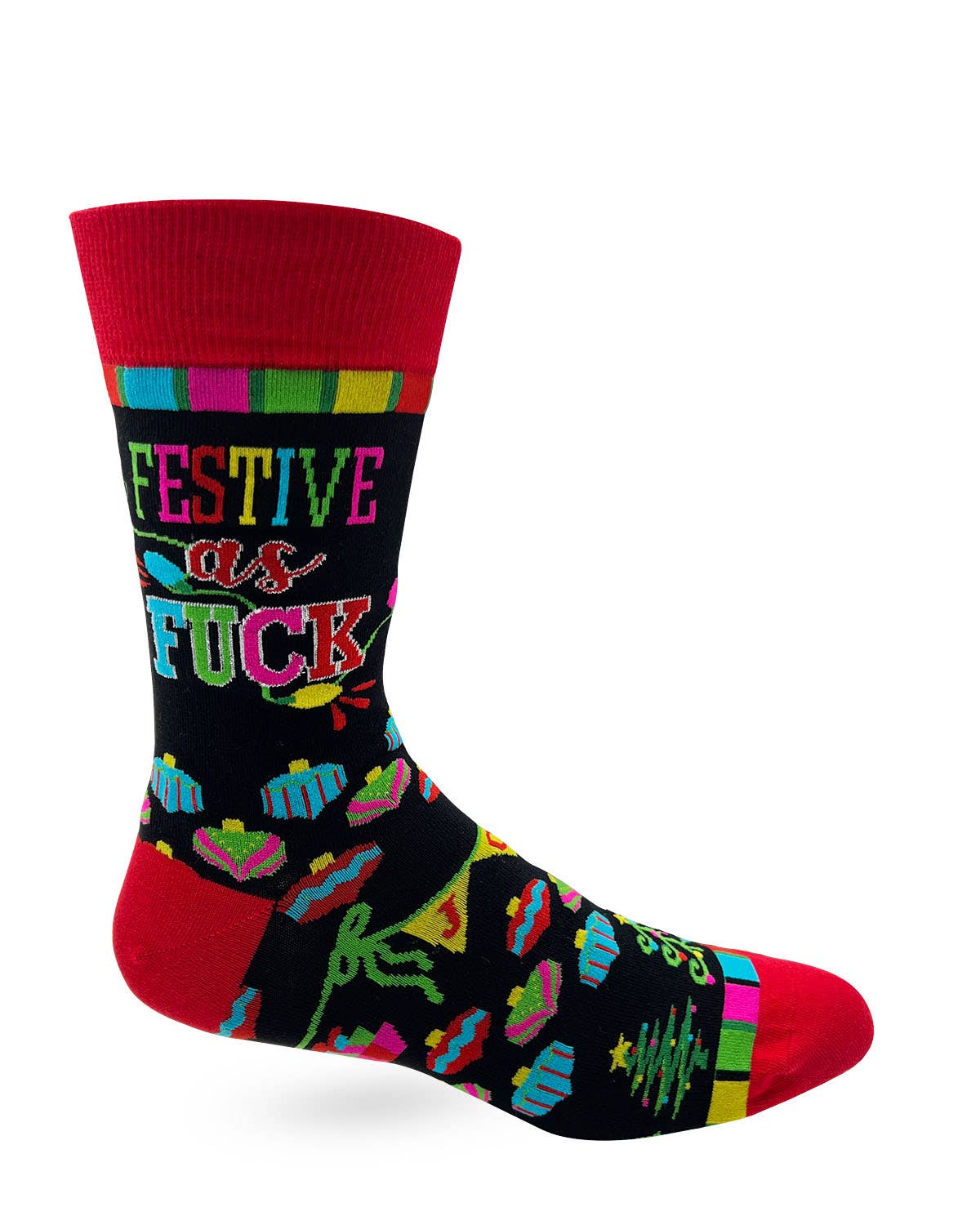 Festive as F*ck Funny Christmas Men's Novelty Crew Socks