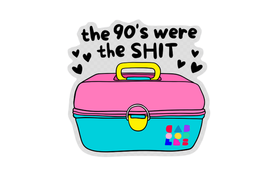caboodle nostalgic 90's sticker makeup organizer